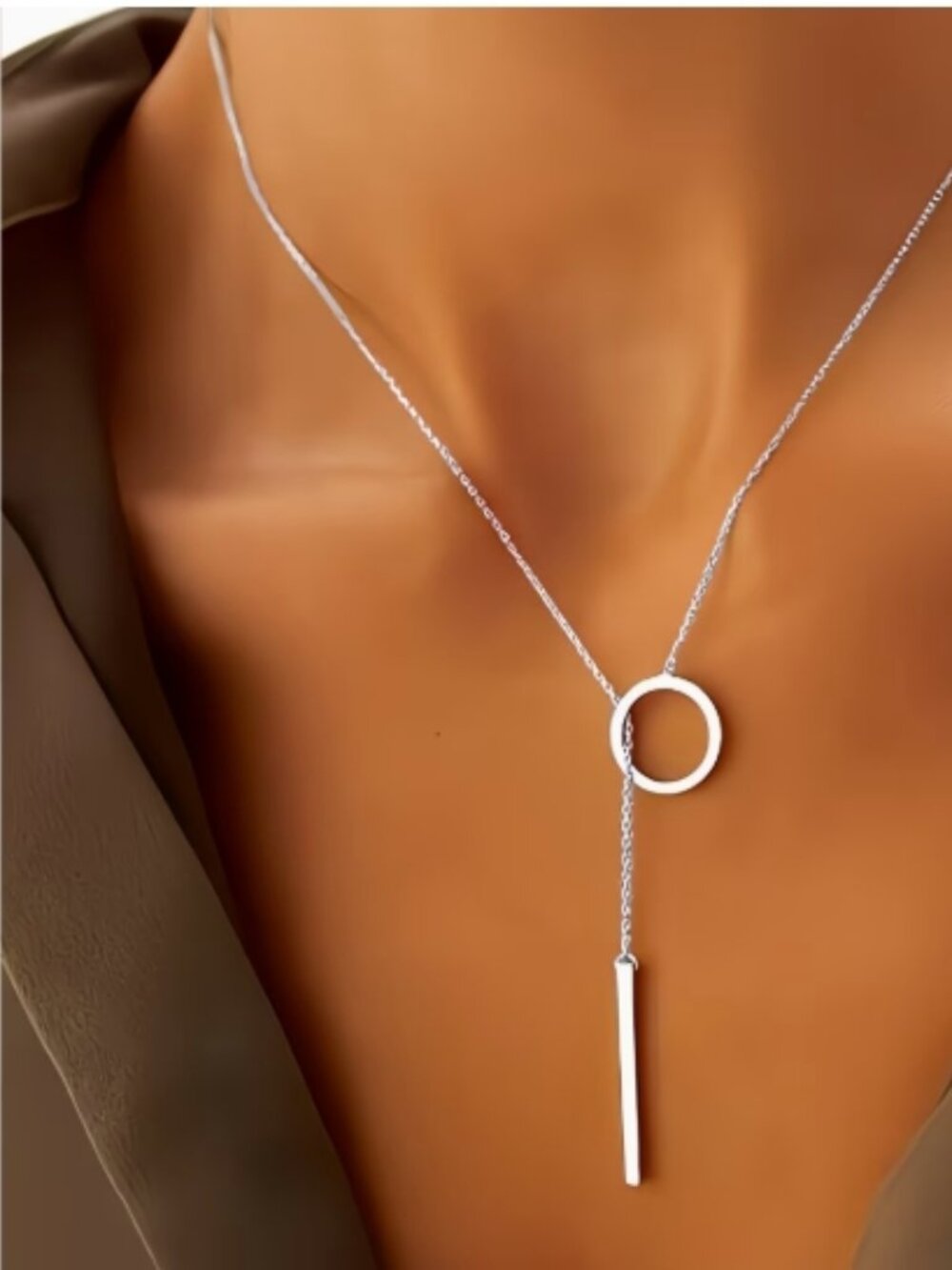 Beautiful New Canyo Silver Y-Shaped Necklace Simple, Versatil, and Elegant